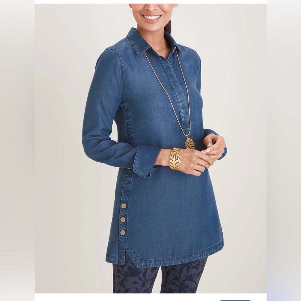 Chico's Classic Blue Denim Shirt